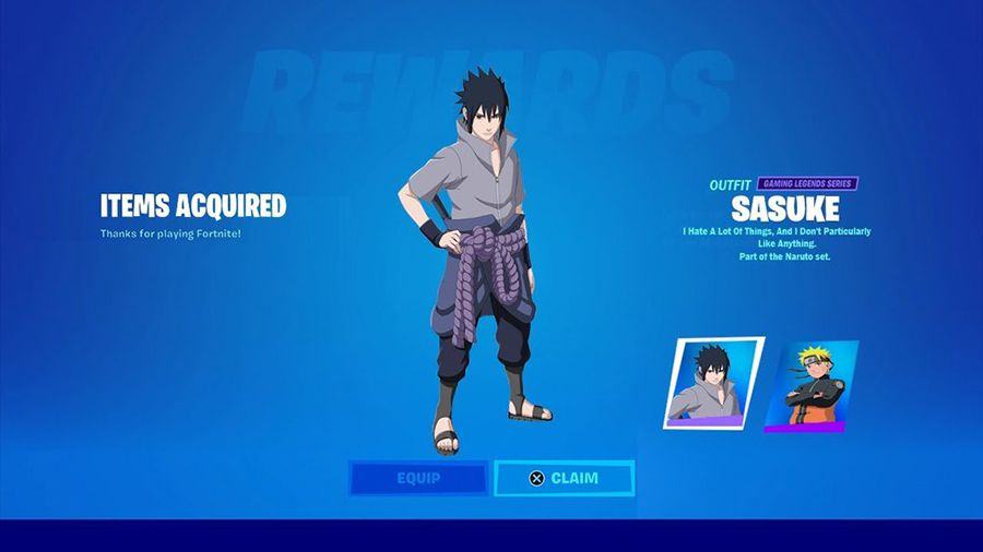 Sasuke Uchiha Fortnite Anime Skins